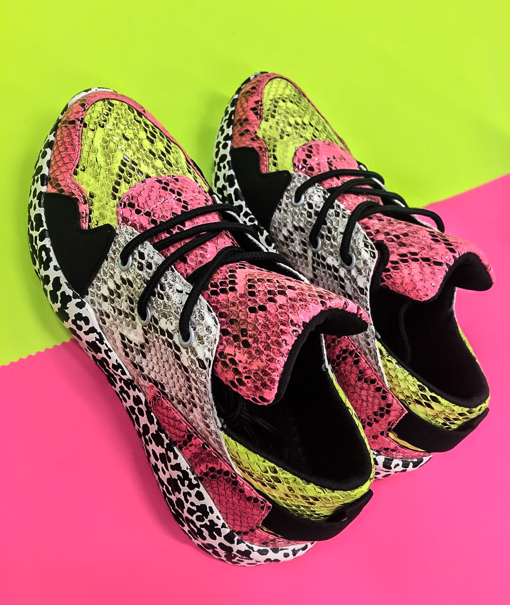 neon snake shoes