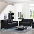 thumbnail image 2 of Home Square Ensemble Transitionnel 2 Pcs avec Sofa et Causeuse, Noir, 2 of 15