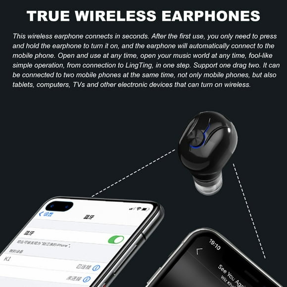 Earbud Automatic Single Waterproof Compatible 5.0 Sports Invisible In-Ear Earphone Audio Accessories