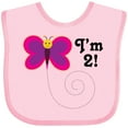 thumbnail image 3 of Inktastic 2nd Birthday I'm Two Girls Butterfly Girls Baby Bib, 3 of 4