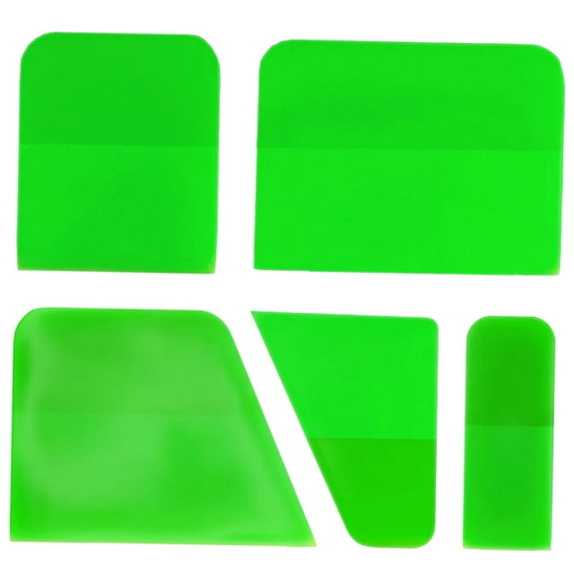 5 uds., escobilla de goma PPF genérica, herramientas para película de ventana, raspadores de revestimiento de TPU, accesorios prácticos para espejo de Verde
