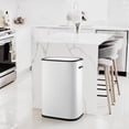 thumbnail image 7 of GAOMON 14.5 Gallon Automatic Touchless Stainless Steel Trash Can with Lid, Motion Sensor Garbage Bin Container with Handles, Trash Wastebasket for Kitchen, Bathroom, Bedroom and Outdoor,White, 7 of 7