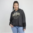 thumbnail image 6 of Women's Fanatics Heather Charcoal Vegas Golden Knights Lux Lounge Helmet Arch Pullover Hoodie, 6 of 7