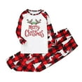 thumbnail image 3 of Odeerbi Christmas Pajamas for Family Holiday Long Sleeve Family Christmas Pajamas Matching Sets Toddler Casual Printed Top with Bottom Outfits Home Wear Sleepwear Family Matching PJs Set Red, 3 of 6