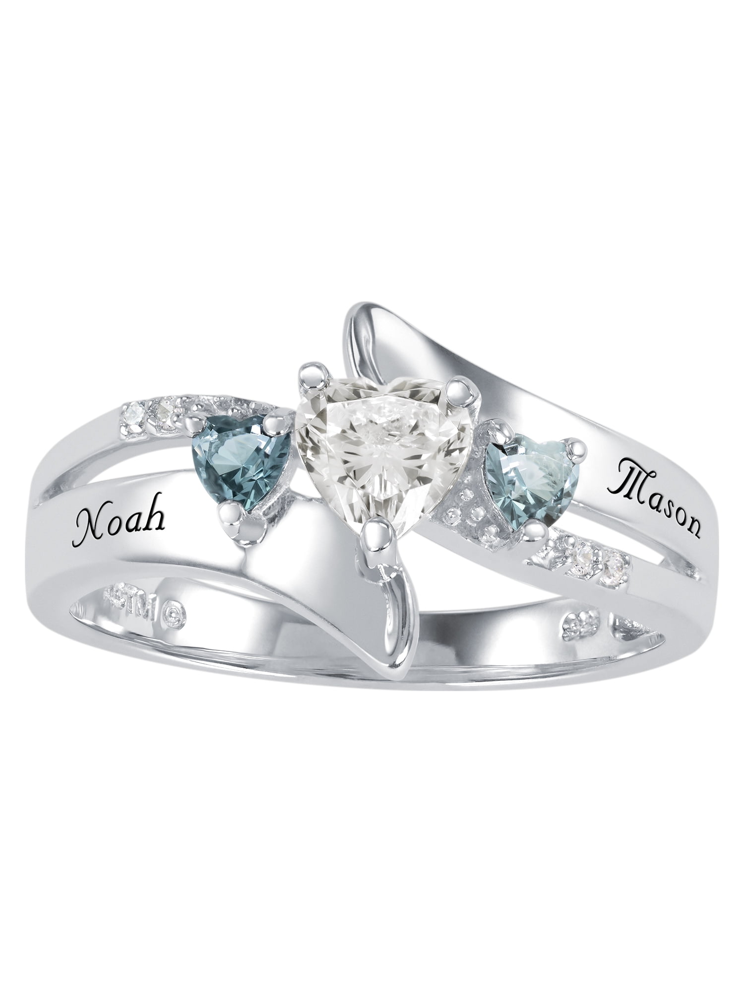 Personalized Family JewelryaBirthstone Heart s Journey Mother s Ring available in Sterling Silver Gold and White Gold Walmart