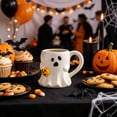 thumbnail image 2 of Halloween Relief Coffee Mug, Cute Tea Coffee Mugs, Ceramic Coffee Cups with 3D Embossed Design, Halloween Gifts for Women, Mugs for Halloween Decor Party (White), 2 of 7