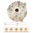 thumbnail image 6 of 15 Inch Round Placemats Set of 6, Pink White Flowers Non Slip Heat Insulation PP Table Mats, Spring Floral Elegant Pastoral Botanical Rustic Washable Place Mats for Kitchen Dining Party Table Decor, 6 of 7