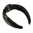 thumbnail image 6 of Unique Bargains 1 Pcs Women Knotted Headbands Fashion Vintage Knotted PU Leather Hair Hoop Hair Accessories Black, 6 of 7