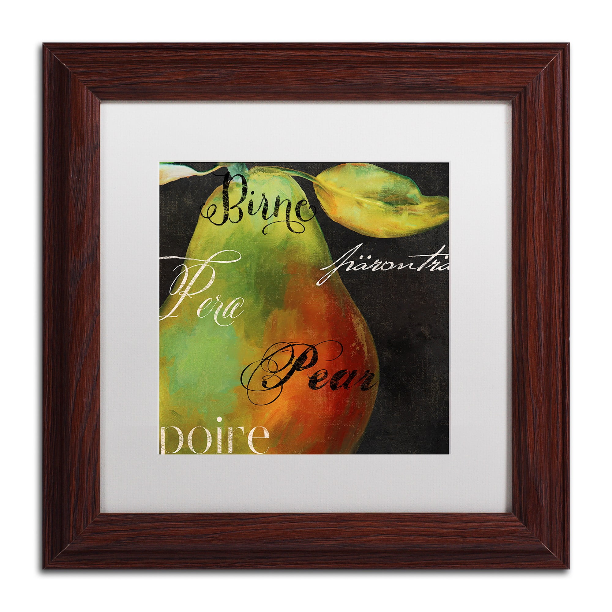 Trademark Fine Art "Painted Pear I" Canvas Art by Color Bakery White Matte, Wood Frame