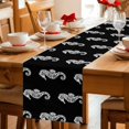 thumbnail image 5 of Ocean Seahorse Table Runner 90 Inches, Summer Nautical Coastal Textured Black Bed Runner Dresser Scarves Tabletop for Indoor Outdoor Parties/Ceremony/Banquet, 13" x 90", 5 of 9