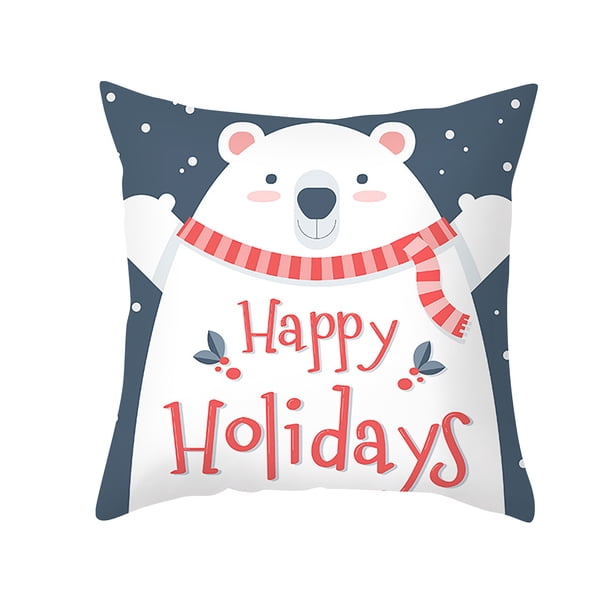 Funda de almohada de Navidad muñeco sin rostro enano gnomo duende celosía árbol de Navidad copo de nieve piel de melocotón impreso sofá funda de almohada Wmkox8yii HFSH4065