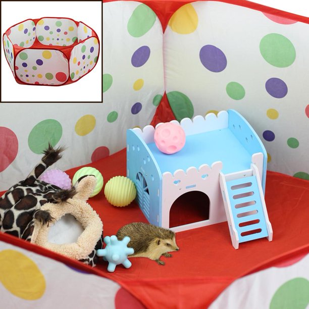 Juego de impresión de puntos para interiores y exteriores valla plegable para mascotas para hámster conejillo de Indias Hugtrwg Para estrenar