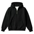 thumbnail image 5 of LRen Boys Hoodies Size 8-10, Boys Quarter Zip Hoodies Waffle Knit Kids Long Sleeve Hooded Sweatshirts Teens Pullover Tops Kids Hoodies for Boys,Black,11-12 Years, 5 of 5
