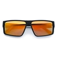 thumbnail image 2 of Locs Mens Color Mirror Flat Top Gangster Plastic Rectangle Sunglasses Orange Mirror, 2 of 8