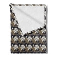 thumbnail image 2 of Flowers Soft Flannel Fleece Blanket, Design of Floral Theme Botanical Motifs Blossoms Pattern in White and Cocoa Colors, Cozy Plush for Indoor and Outdoor Use, 50" x 70", Multicolor, by Ambesonne, 2 of 5
