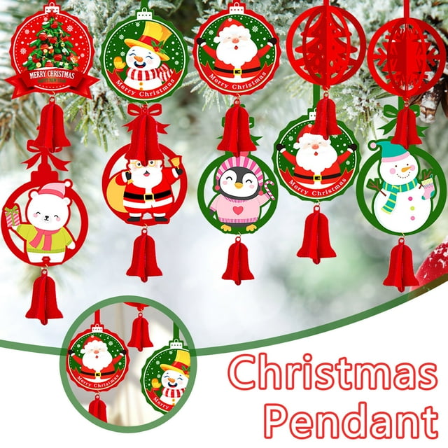 Colgante de Navidad Ganfancp Papá Noel Decoración Del Árbol de Navidad Liquidación 1 Juego de Colgantes (6) Piezas