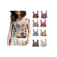 thumbnail image 3 of Women's Summer Sleeveless Tank Tops Colorful Hand-Made Crochet Embroidery Openwork Knit Blouse, 3 of 5