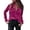 Hot Pink5520, variant on Womens Solid Color Velvet Button Down Blouse Casual Long Sleeve Shirt With Bust Pockets For Daily Wear Grey XXL