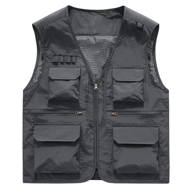 Chaqueta deportiva ligera para hombre, sin mangas, con bolsillos, de color liso, versátil para todas las estaciones.