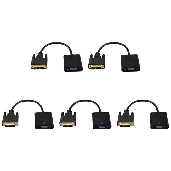 5X DVI to VGA Adapter Cable 1080P DVI-D to VGA Cable 24 1 25 Pin DVI Male to 15 Pin VGA Female Converter for Display