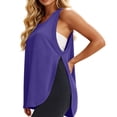 thumbnail image 4 of cocolona Womens Summer Workout Tank Tops Crew Neck Sleeveless Side Split Shirts Casual Outdoor Sports Tees Blouses, 4 of 6