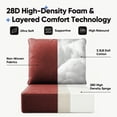 thumbnail image 4 of Joyofarm 24" x 22" x 6" Outdoor Chair Cushions for Patio Furniture, Deep Seat and High Back for Patio Rocking Dining Chair and Couch, Red (Set of 2), 4 of 8