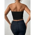 thumbnail image 6 of Womens Tube Tops Strapless Crop Tops Basic Backless Sleeveless Bandeau Going Out Cute 2025 Summer Outfits Black S, 6 of 7