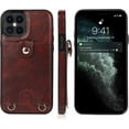 thumbnail image 4 of Necklace Crossbody Case for iPhone 12 Pro Max,PU Leather Wallet Lanyard Case Cover with Card Holder Adjustable Detachable Anti-Lost Neck Strap Case for iPhone 12 Pro Max,6.7",Brown, 4 of 17