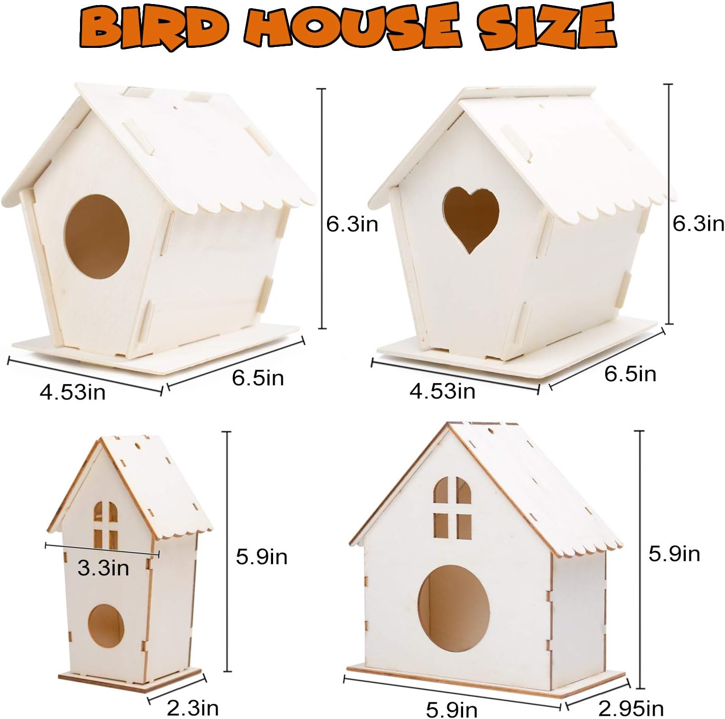 Beautysureup 4-Pack DIY Wooden Birdhouse Craft Kit photo 3