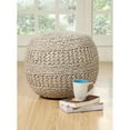 thumbnail image 2 of Empowerseas, Inc. AANNY Designs Winston Wool Round Pouf Ottoman Beige, 2 of 5