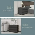 thumbnail image 5 of Nightstand with 3 Drawer, Bedside Table with Microfibre Leather, Fashion Night Stand for Bedroom, No Assembly Required, 5 of 7