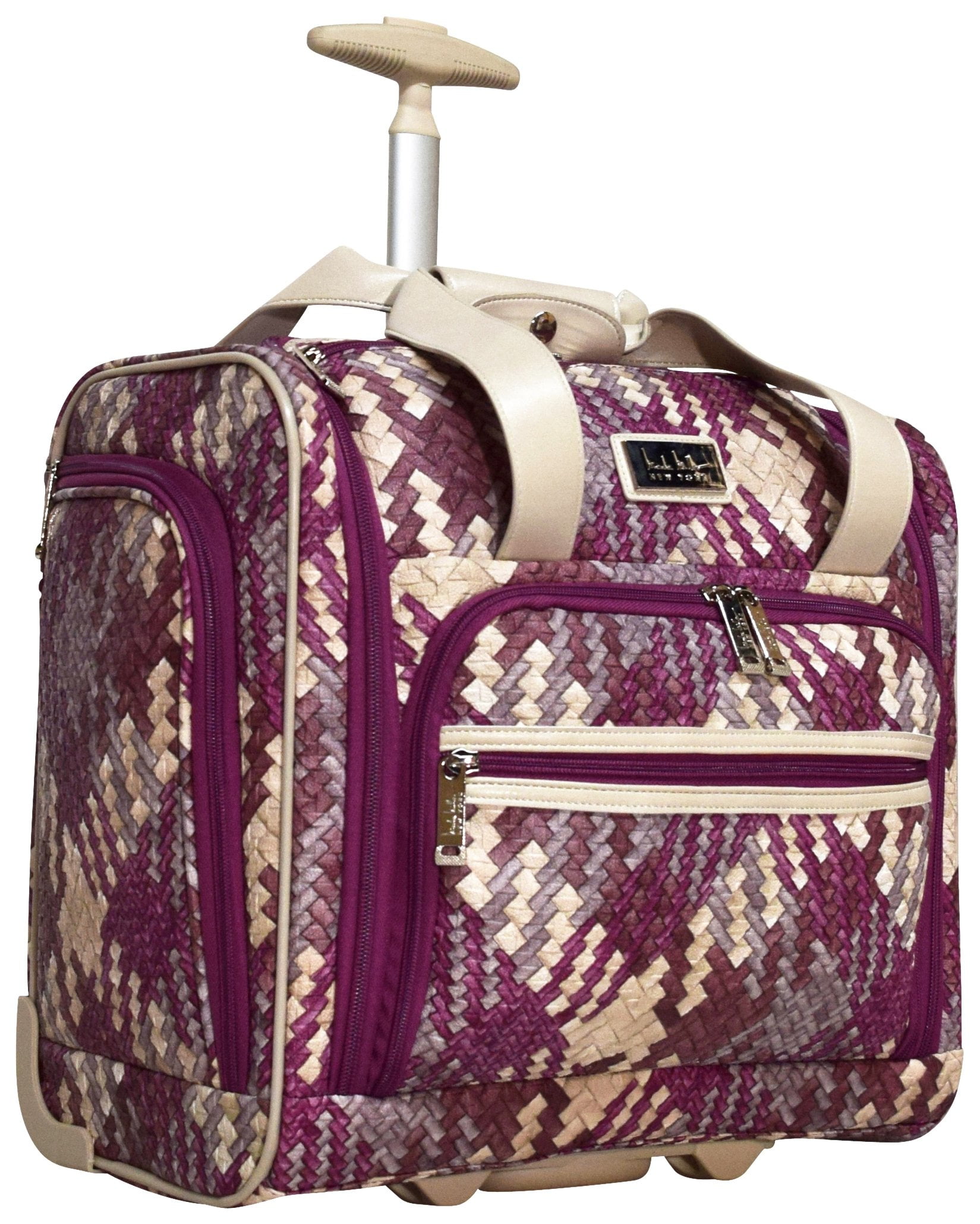 Nicole Miller Anette Collection 15 Under Seat Bag Woven Purple Walmart