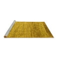 thumbnail image 2 of Ahgly Company Machine Washable Indoor Round Abstract Yellow Modern Area Rugs, 8' Round, 2 of 4
