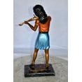 thumbnail image 6 of Young Girl Playing Violin Peacefully Bronze Statue  Size: 10" x 5" x 21"H, 6 of 9