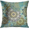 thumbnail image 3 of Set of 4 Throw Pillow Covers Vintage Abstract Boho Brown Green Teal and Grey Plant Leaf Floral Decorative Pillow Cases Home Decor Standard Square 18x18 Inches Pillowcases, 3 of 6