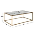 thumbnail image 6 of Uttermost Bravura Contemporary Iron and Tempered Glass Coffee Table in Gold, 6 of 6