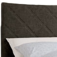 thumbnail image 3 of Benjara BM216204 Fabric Upholstered Eastern King Size Bed with X Stitch Headboard - Brown, 3 of 5