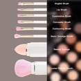 thumbnail image 4 of Juego de 8 brochas de maquillaje portátiles para viajes, brochas en ángulo, brochas para sombras de ojos, esponjas de belleza, brochas para mezclar bases y labios, 4 of 6