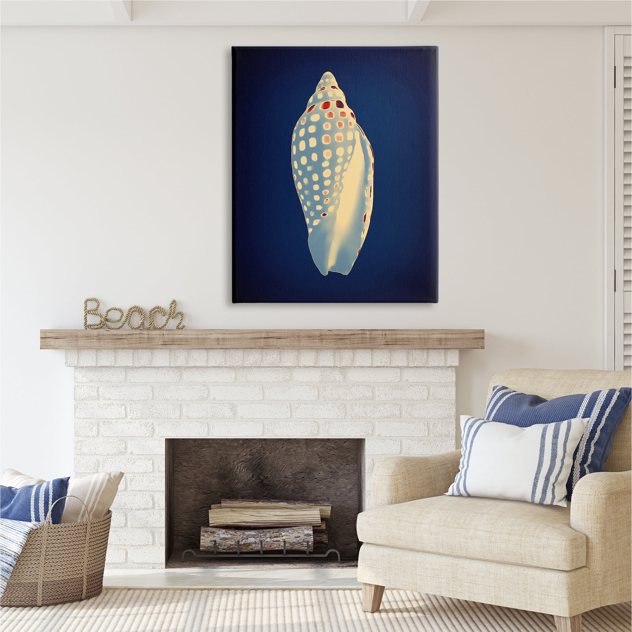 Stupell Industries Contemporary Conch Shell Animals & Insects Painting Gallery Wrapped Canvas Print Wall Art, 36 x 48