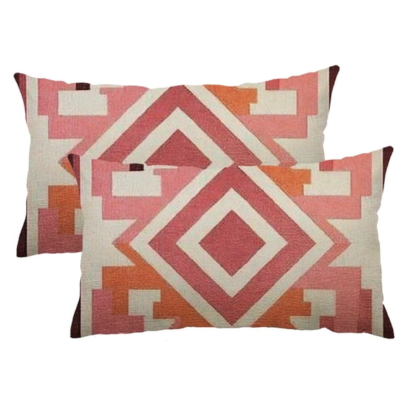 PHYHOO Outdoor Waterproof Throw Pillow Covers 12x20 Inch Set of 2 Boho Farmhouse Outdoor Cushion Covers for Patio Garden Set of 2 12x20inch