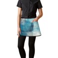 thumbnail image 3 of Men Women Aprons with Pockets Work Waist Apron Turquoise and Grey Abstract Art Painting Half Apron, 3 of 6