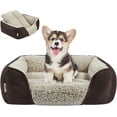 thumbnail image 1 of Washable Dog Bed with Removable Cushion for Medium Small Dogs Easy to Wash Pet Sofa Bed with Side Rectangle Bolster Cat Bed Calming Cuddle Puppy Bed Slip Bottom CM, 1 of 6