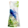 thumbnail image 4 of Ecqkame Summer Dresses for Women 2023 Casual Loose Summer Floral Printed Tank Dress Hollow Out Beach Sundress Sleeveless Dresses Green S, 4 of 5