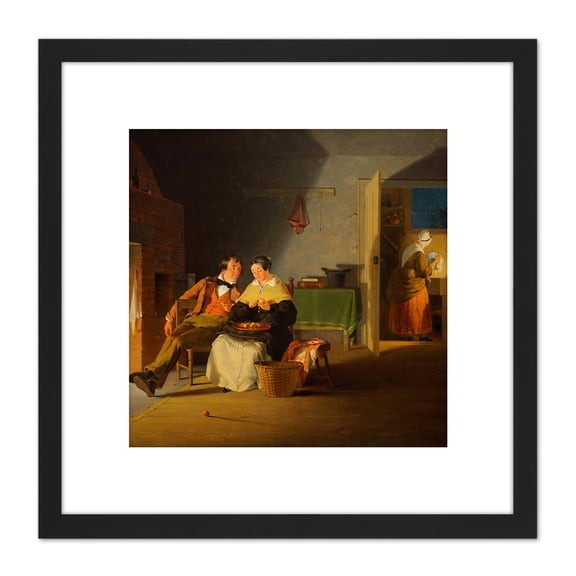 Edmonds Sparking 1839 Painting 8X8 Inch Square Wooden Framed Wall Art Print Picture with Mount
