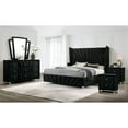 thumbnail image 2 of FOA Sakan 5pc Black Fabric Bedroom Set-Queen+2 Nightstands+Dresser+Mirror, 2 of 22
