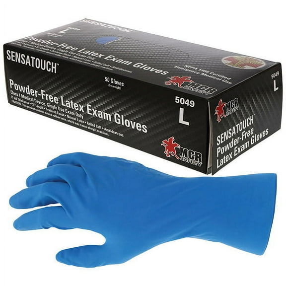 MCR Safety MedTech™ Disposable Latex Gloves, Large 50/Box 10Box/Case (2 Cases)