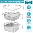 thumbnail image 2 of Grusce 2 in 1 Washing Up Bowl Strainer, 2000ml/2.1Qt Square Colander Set, Stainless Steel Food Box with Colander, for Washing Rice and Draining Vegetable and Fruit Food Preparation, 2 of 10