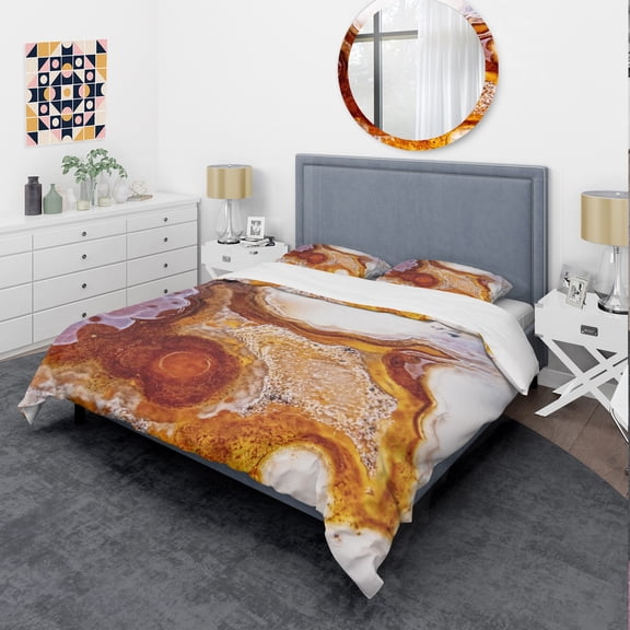 Designart 'Micro agate geode' Stone Duvet Cover Set
