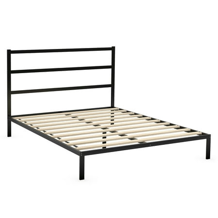 Costway Queen Size Metal Bed Platform, How Do I Attach Headboard To Metal Bed Frame