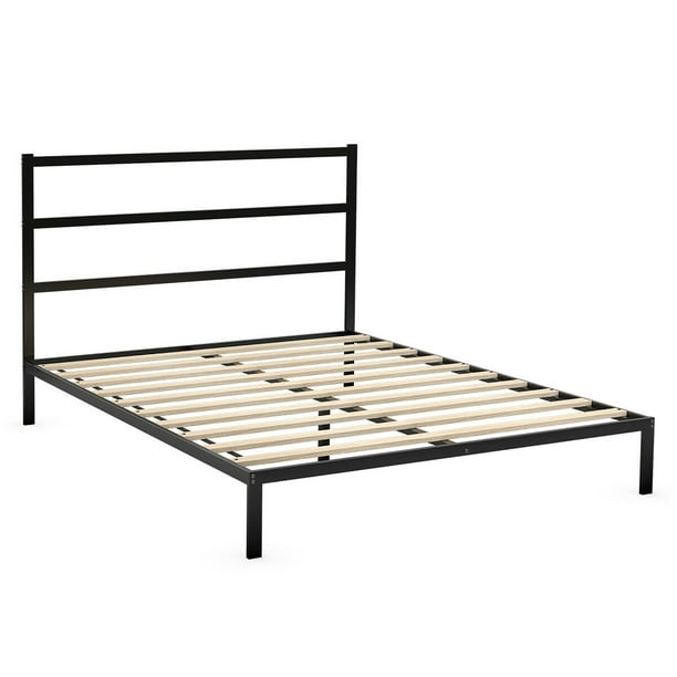 Costway Queen Size Metal Bed Platform, Can A Full Size Bed Fit In Queen Frame